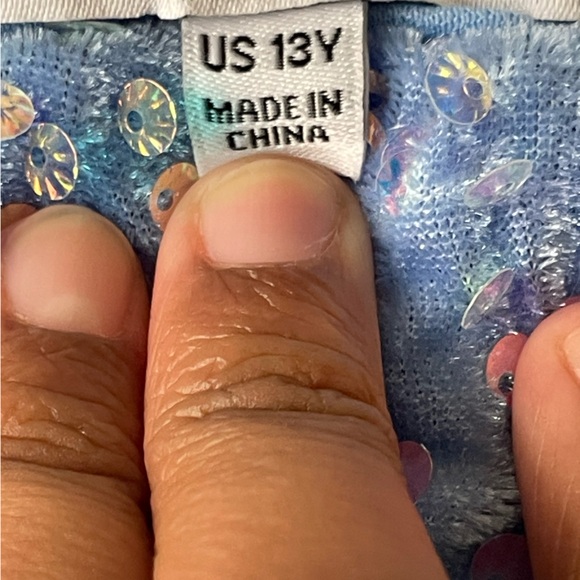 Beautiful Blue Sequin Dress with Slit - Picture 4 of 5